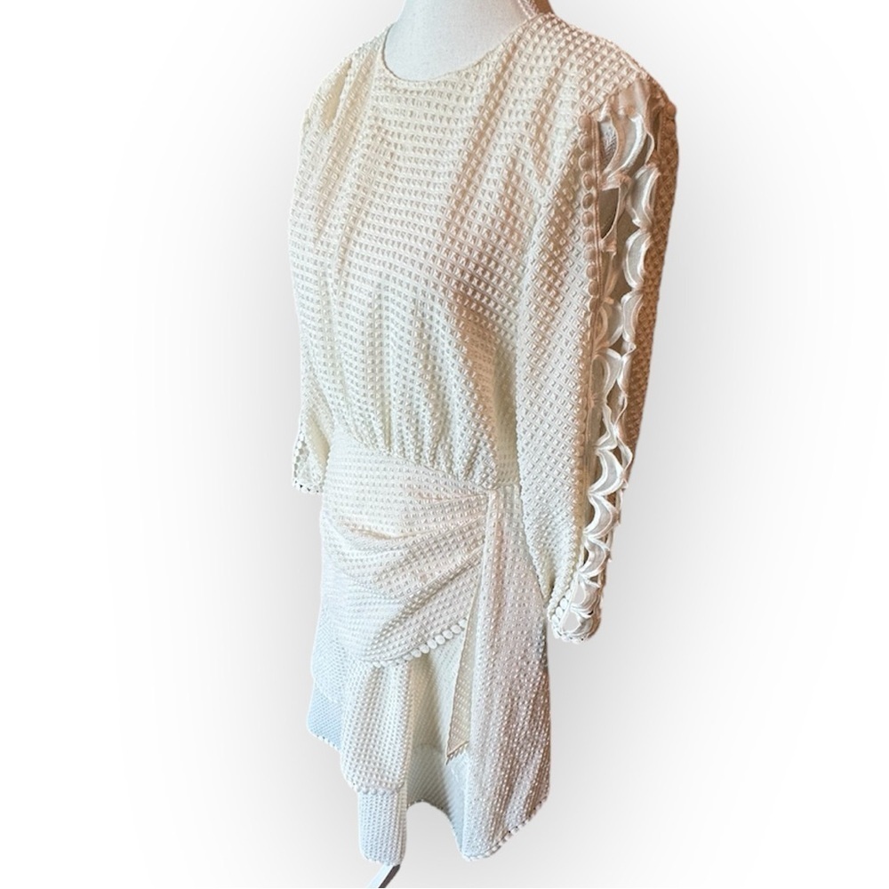 Sachin + Babi Gemma Midi Seersucker Dress Sz 6 Antique White - Picture 3 of 15